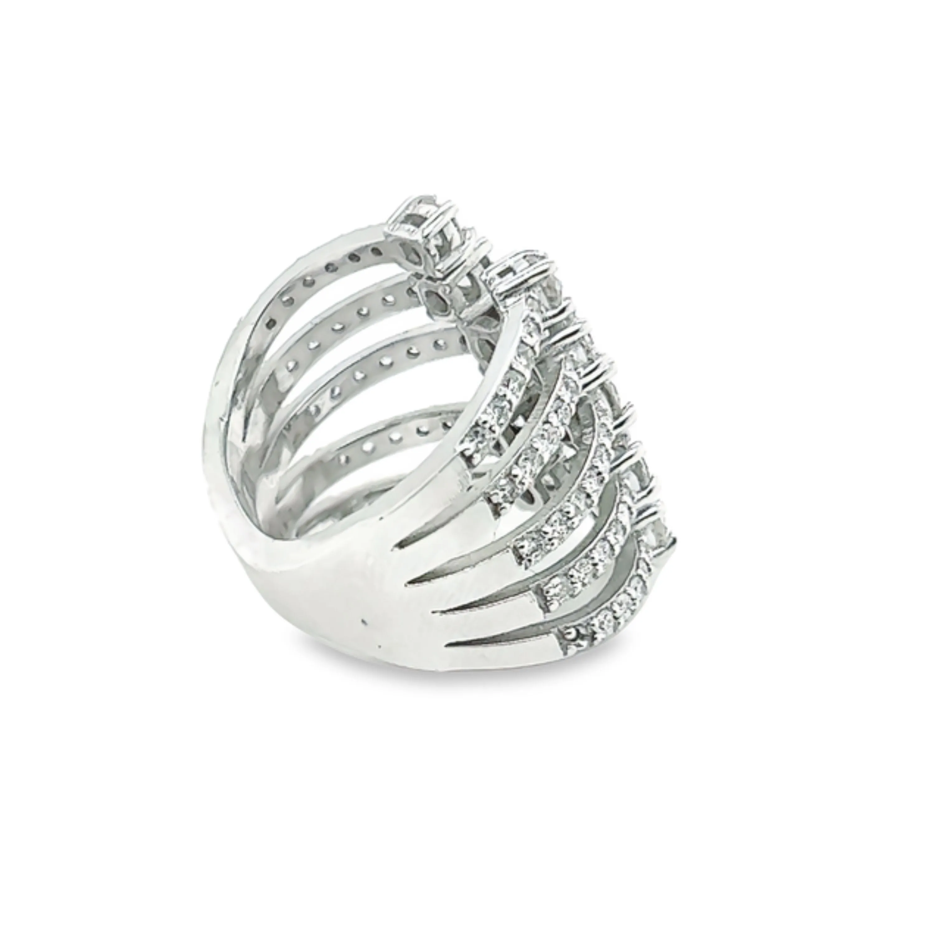 14K White Gold Diamond Ring 2.75c