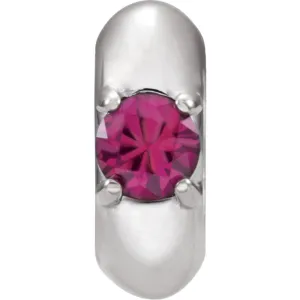 14k White Gold July Birth of a Child™ Miniature Birthstone Ring Pendant