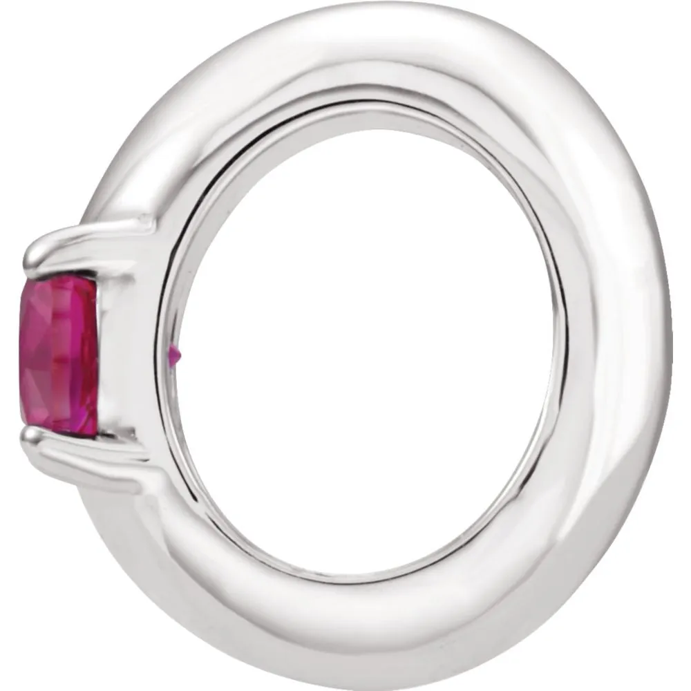 14k White Gold July Birth of a Child™ Miniature Birthstone Ring Pendant