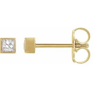 14K Yellow 1/3 CTW Natural Diamond Bezel-Set Earrings