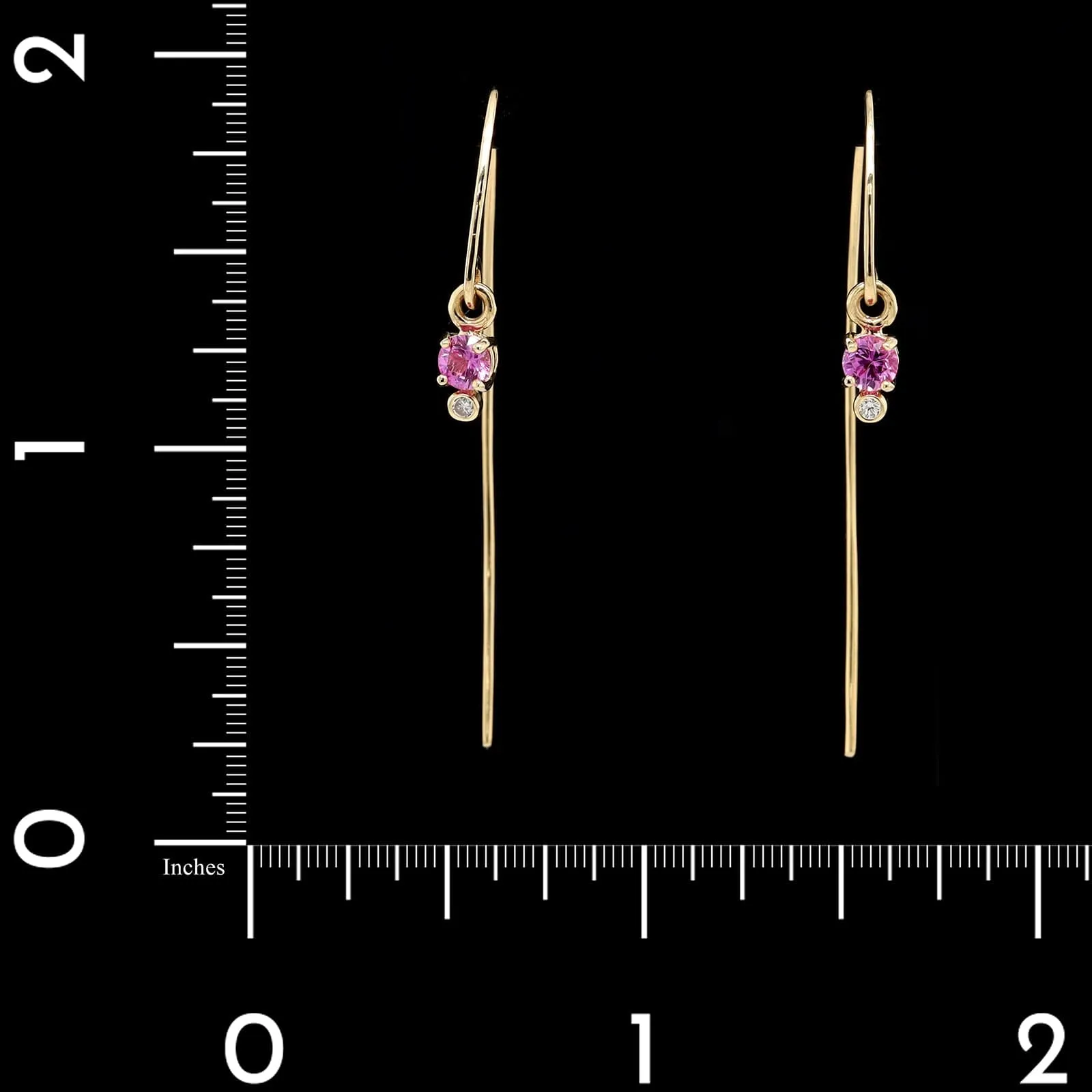14K Yellow Gold Estate Pink Sapphire Earrings