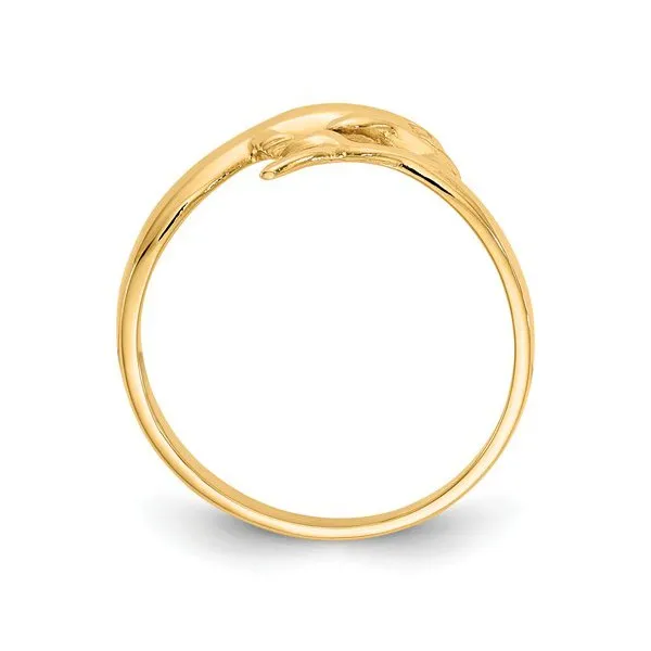 14K Yellow Gold High Polish Dolphin Ring