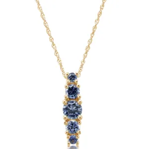 14K Yellow Gold Montana Sapphire Pendant