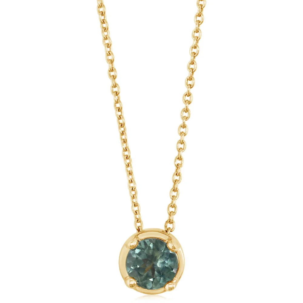 14K Yellow Gold Montana Sapphire/Diamond Neckpiece (Includes Chain)