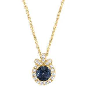 14K Yellow Gold Montana Sapphire/Diamond Pendant