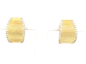 14K Yellow Natural Diamond Hoop Earrings