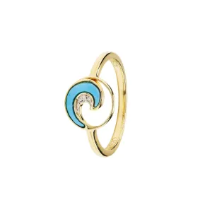 14kt Gold Vermeil Turquoise Wave Ring
