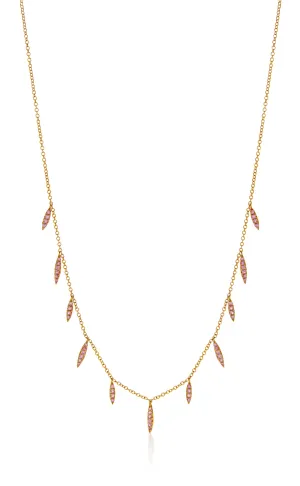 14KY Eleven Wishes Necklace in Pink Sapphires