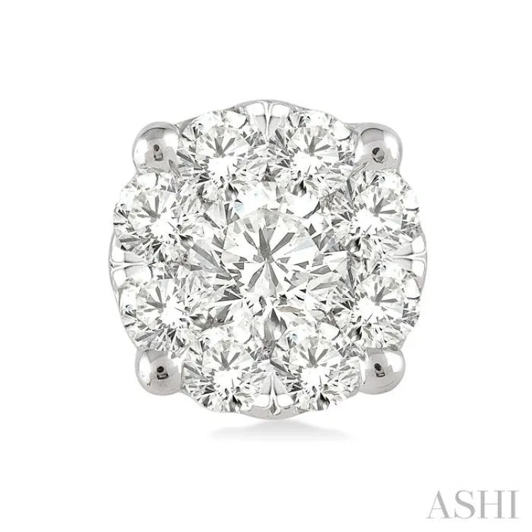 1/6 ctw Lovebright Round Cut Diamond Stud Earrings in 14K White Gold