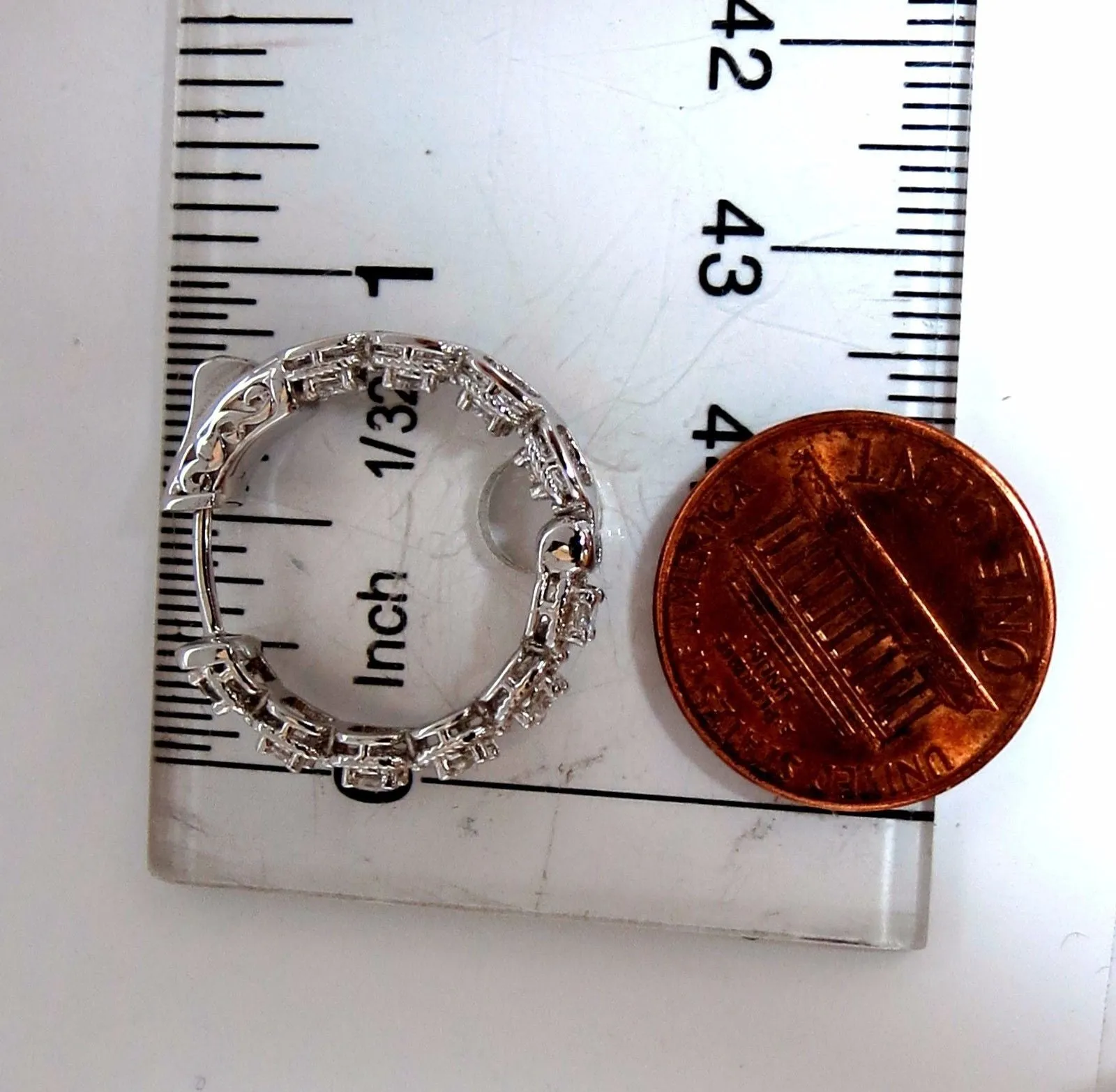 1.60ct natural round brilliant in/out diamond hoop earrings 14kt rope twist