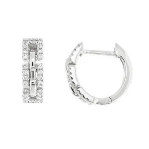 18 Karat White Gold 0.17ct Diamond Huggie Earrings