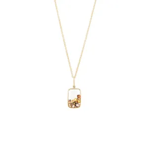 18 Karay Yellow gold Ten Fourteen Shaker Pendant with Yellow and White diamonds