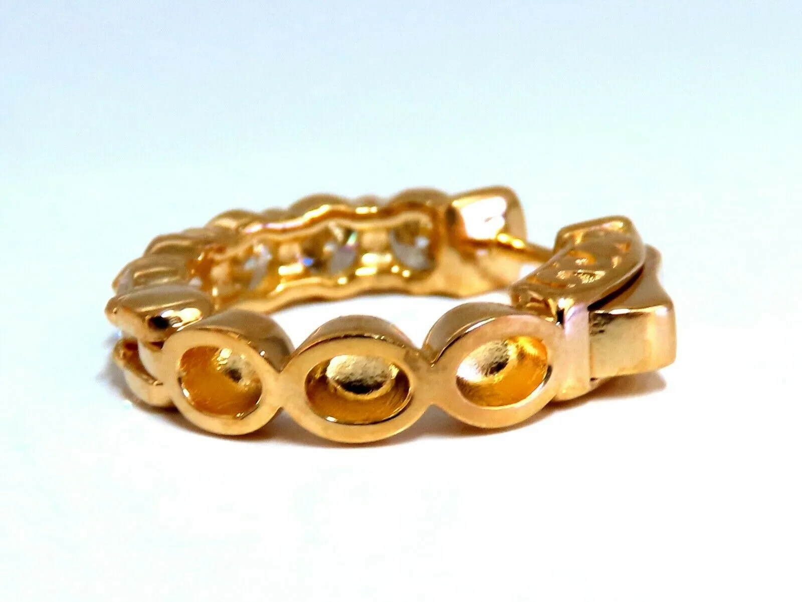 1.80ct Natural Round Diamond mini hoop earrings 14kt yellow gold Dime