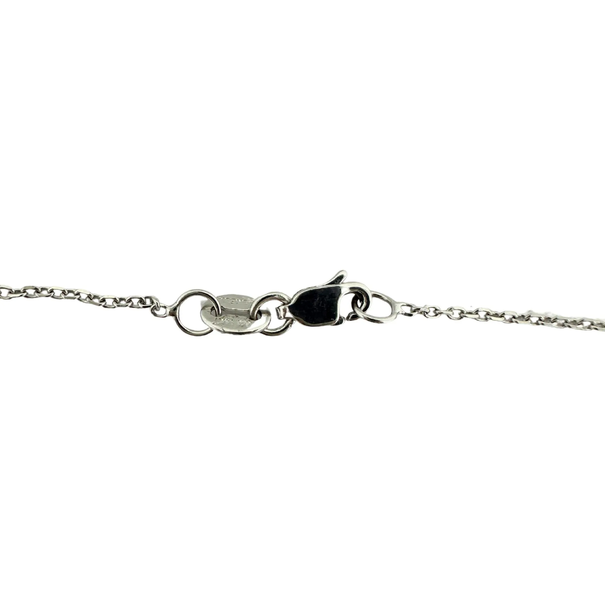 18K White Gold Diamond and Sapphire Pendant Necklace