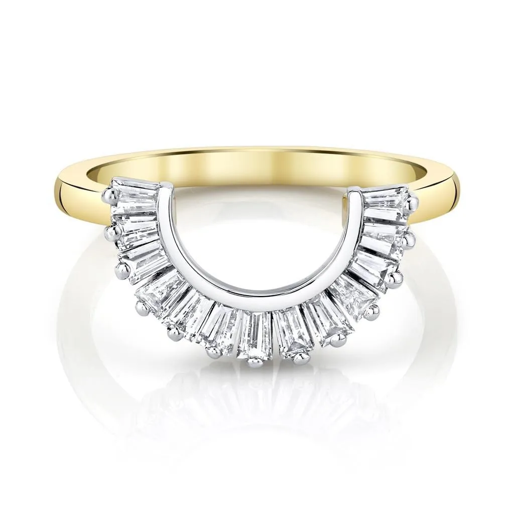 18K Yellow Gold & Platinum Camellia Diamond Band