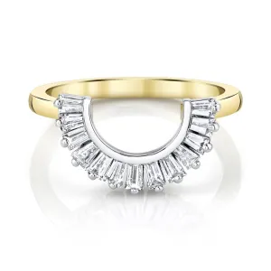 18K Yellow Gold & Platinum Camellia Diamond Band