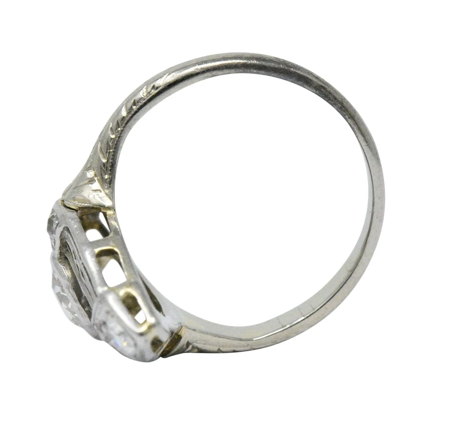 1920's Edwardian 0.57 CTW Diamond Platinum-Topped White Gold Dinner Ring