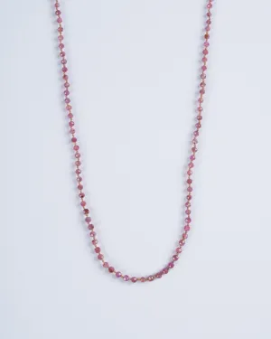 1mm pink sapphire necklace w/ 9k gold closure