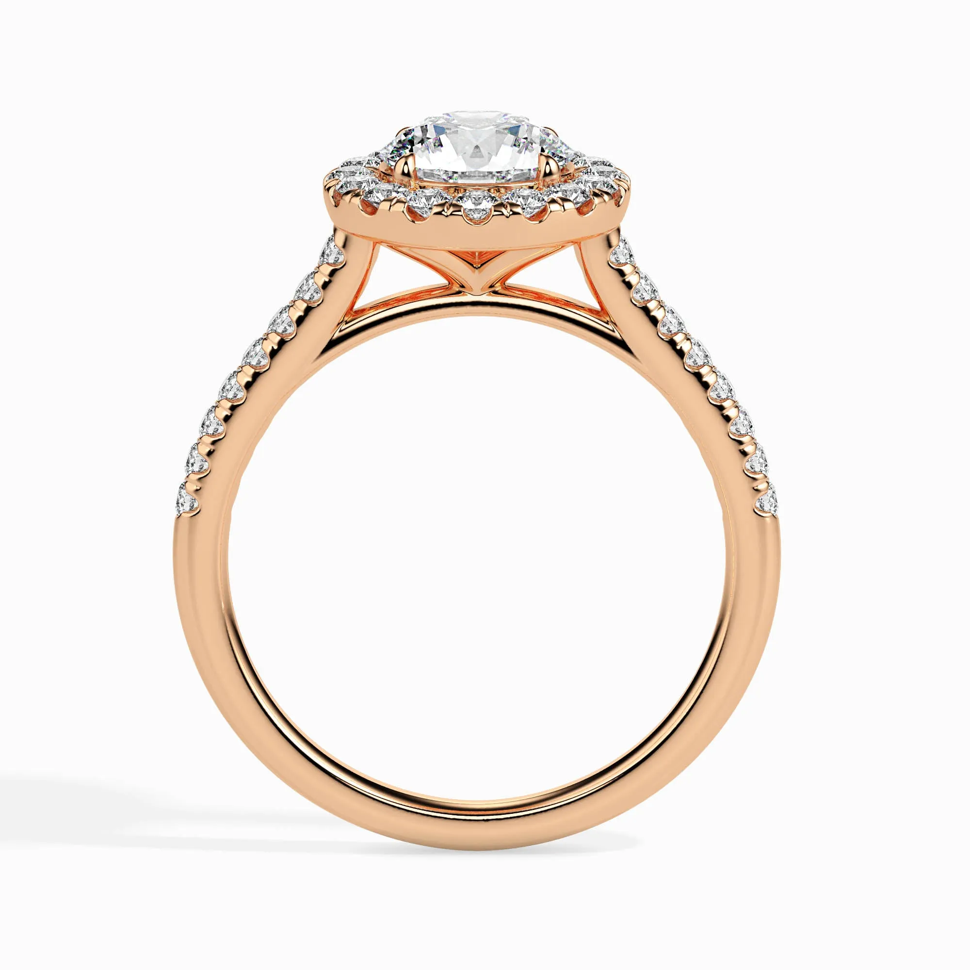 2 CT Golden Aura Round Diamond Ring