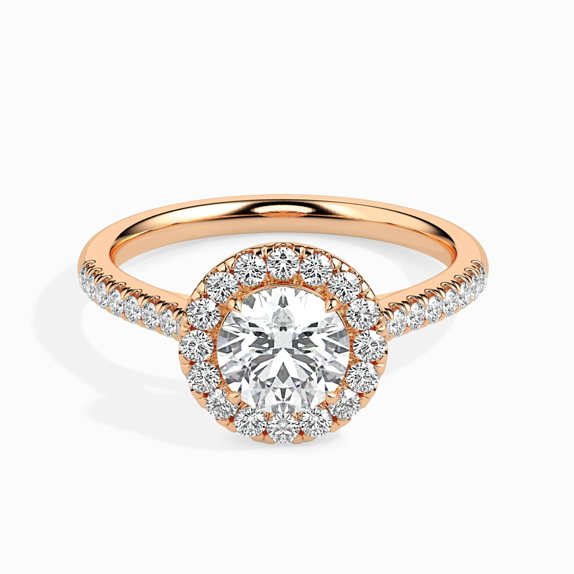 2 CT Golden Aura Round Diamond Ring