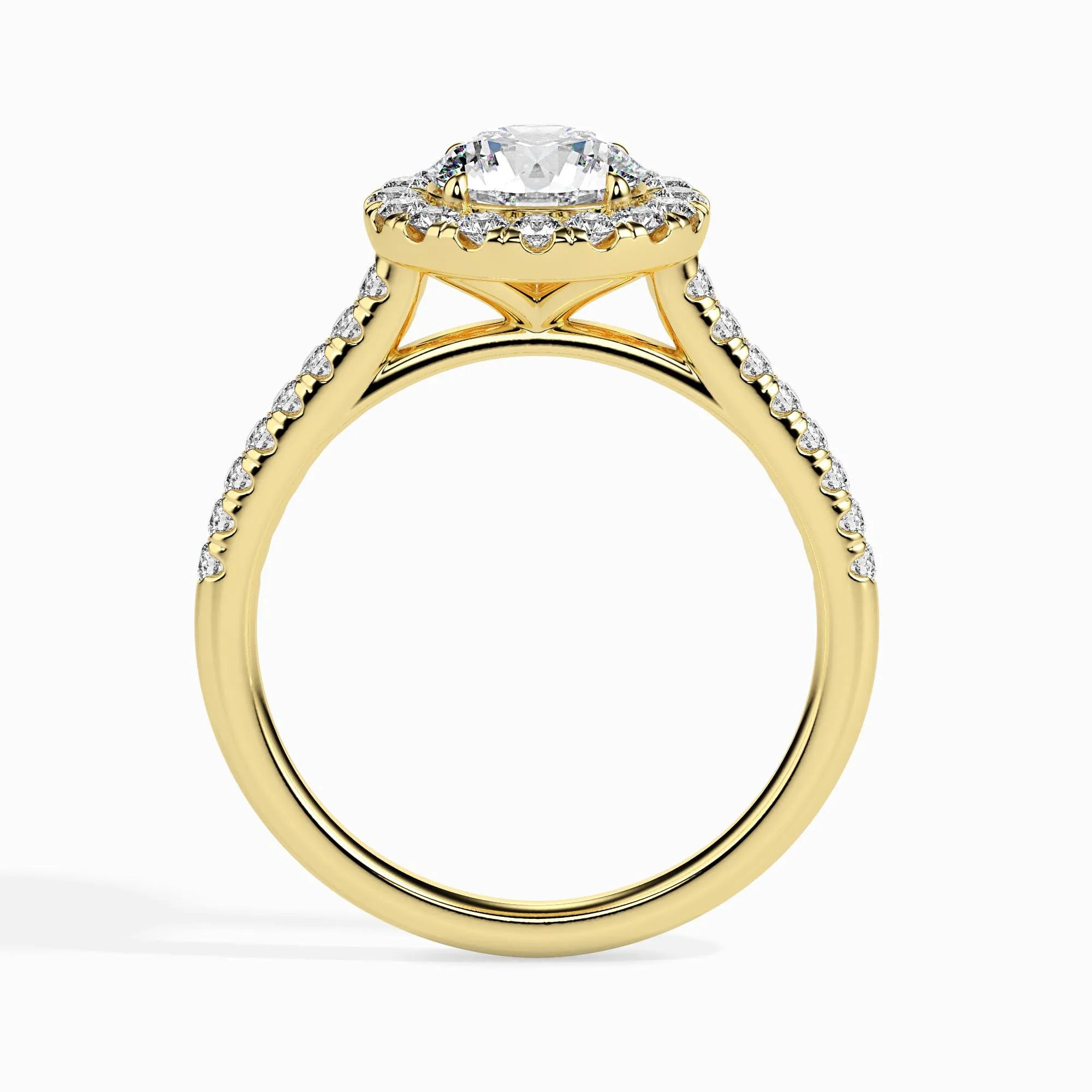 2 CT Golden Aura Round Diamond Ring