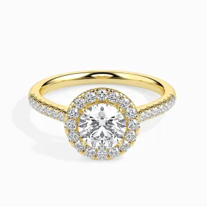 2 CT Golden Aura Round Diamond Ring