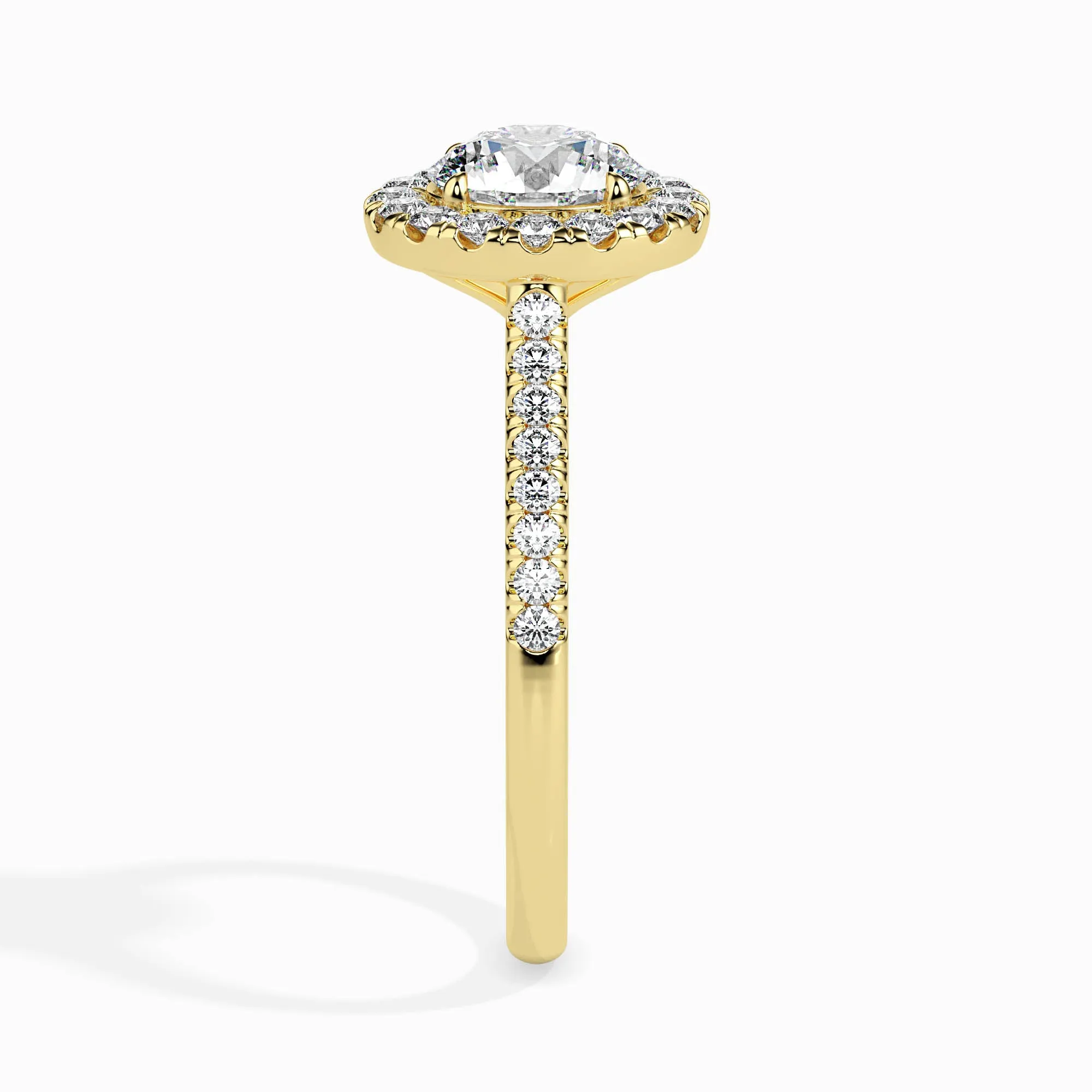 2 CT Golden Aura Round Diamond Ring