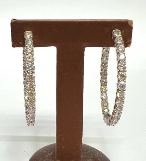 20 POINTER OVAL HOOP EARRINGS 14K GOLD (10.50 CTW)