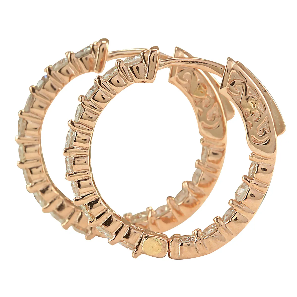 2.00 Carat Natural Diamond 14K Rose Gold Earrings