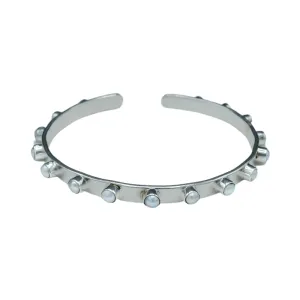210-01-S | SEEMA ADJUSTABLE CUFF ( 4 MM PEARLS ON SILVER )