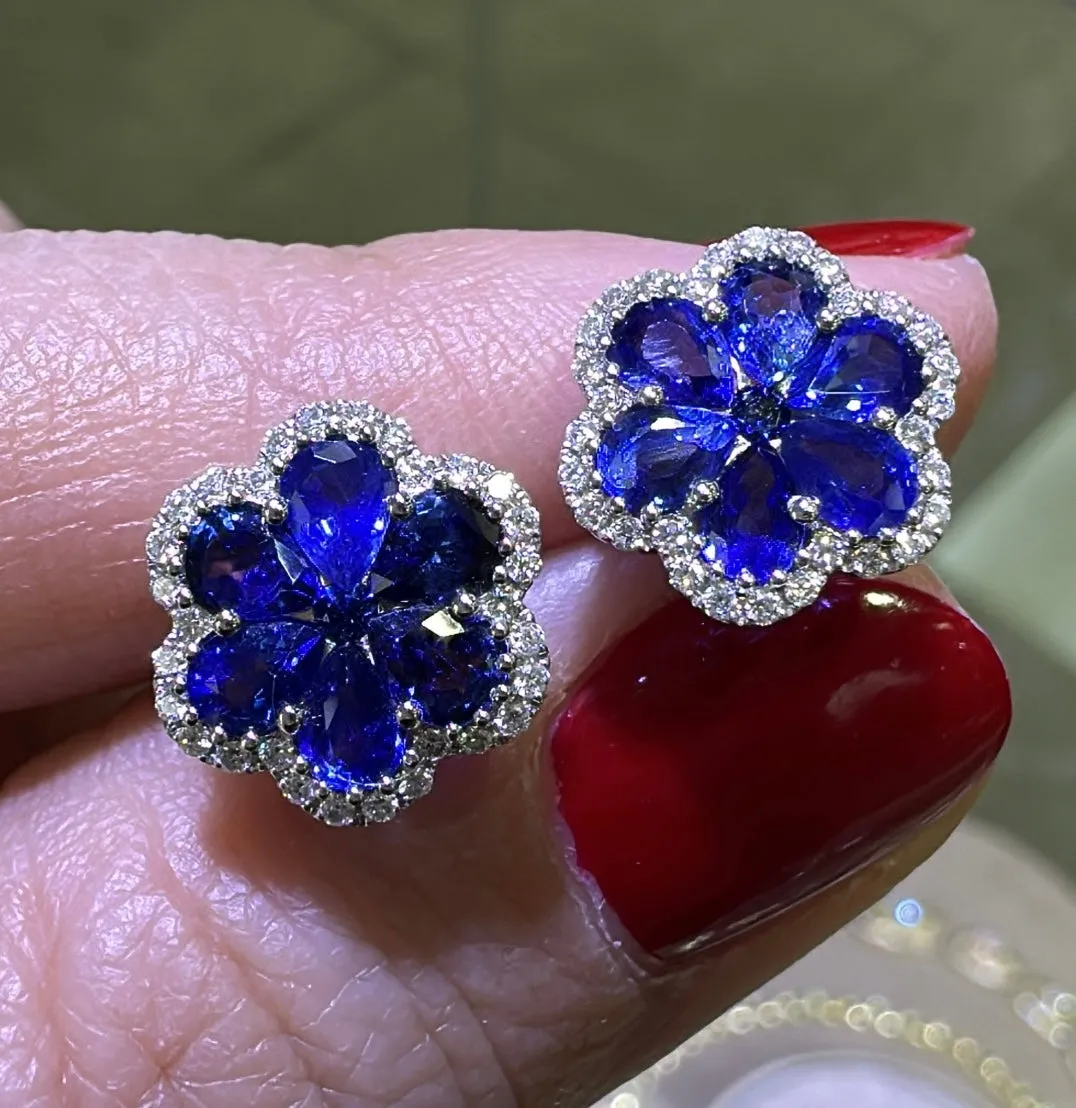2.53ct tw Sapphire and Diamond Earrings