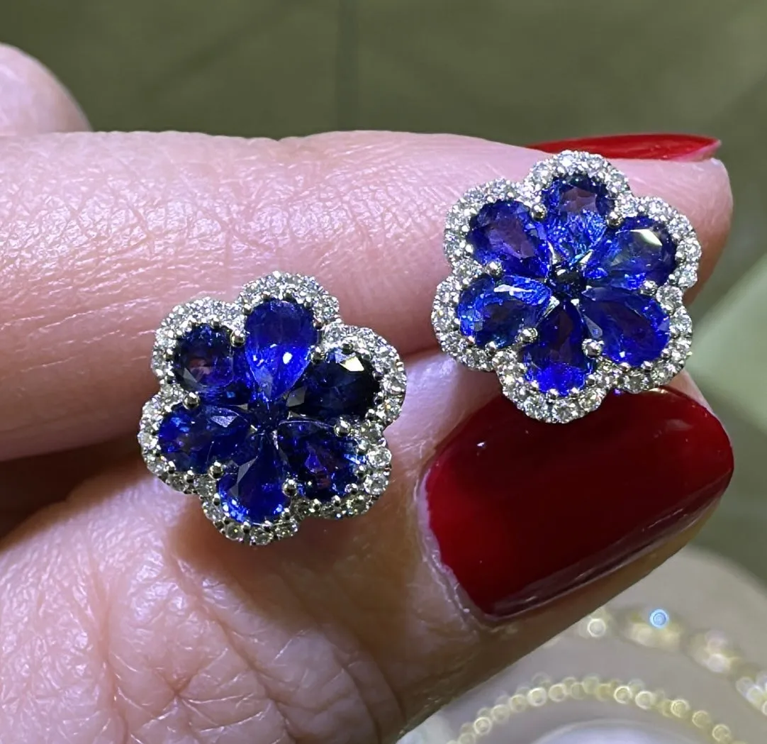 2.53ct tw Sapphire and Diamond Earrings