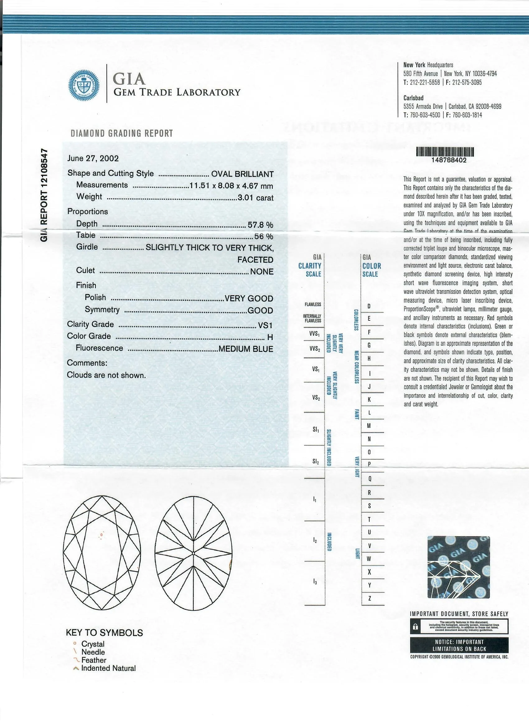 3.01 Carat Oval Diamond Hidden Halo Engagement Ring in Platinum GIA Certified