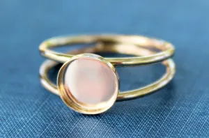 3mm Bezel Gold Filled Double Band Ring blank