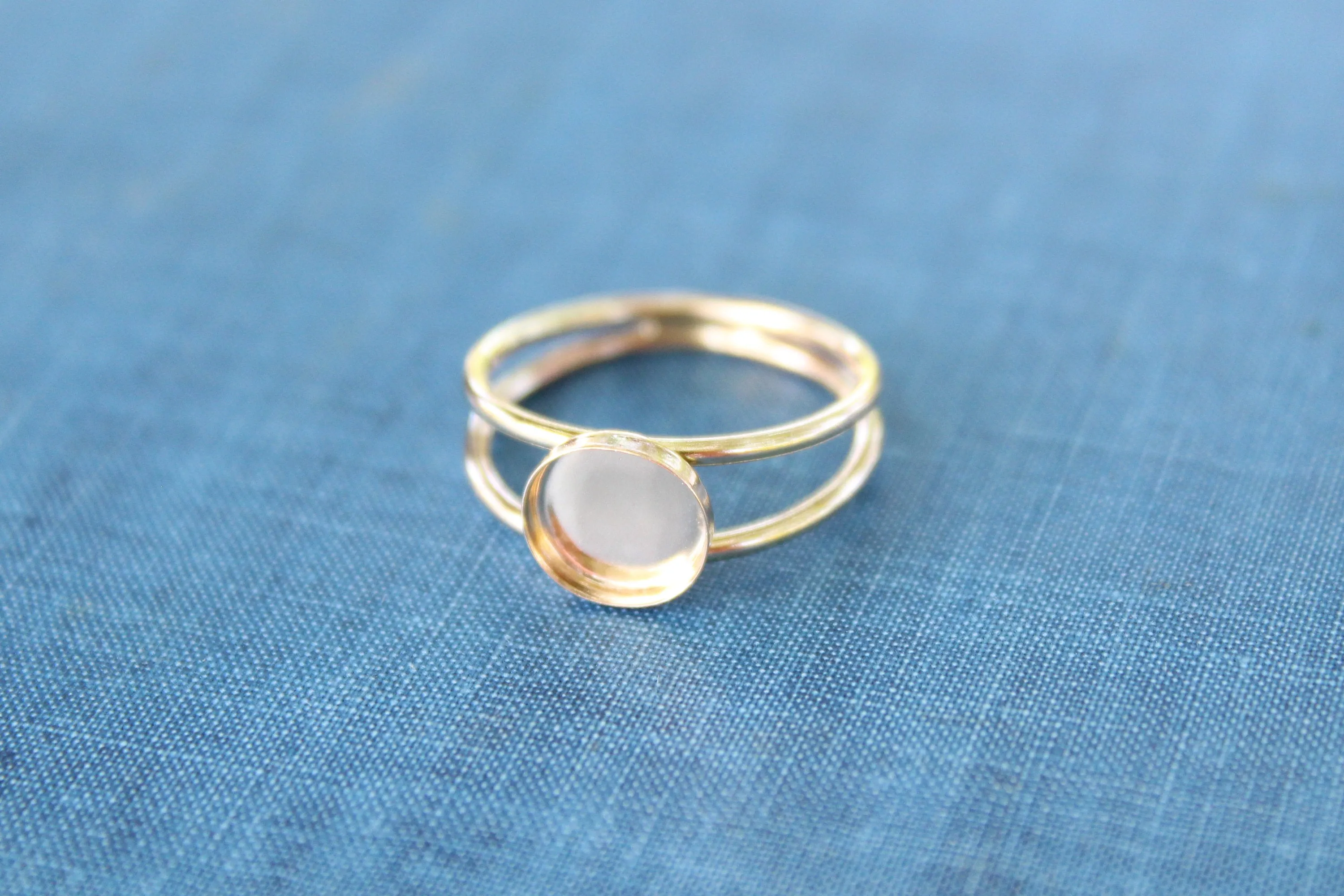 3mm Bezel Gold Filled Double Band Ring blank