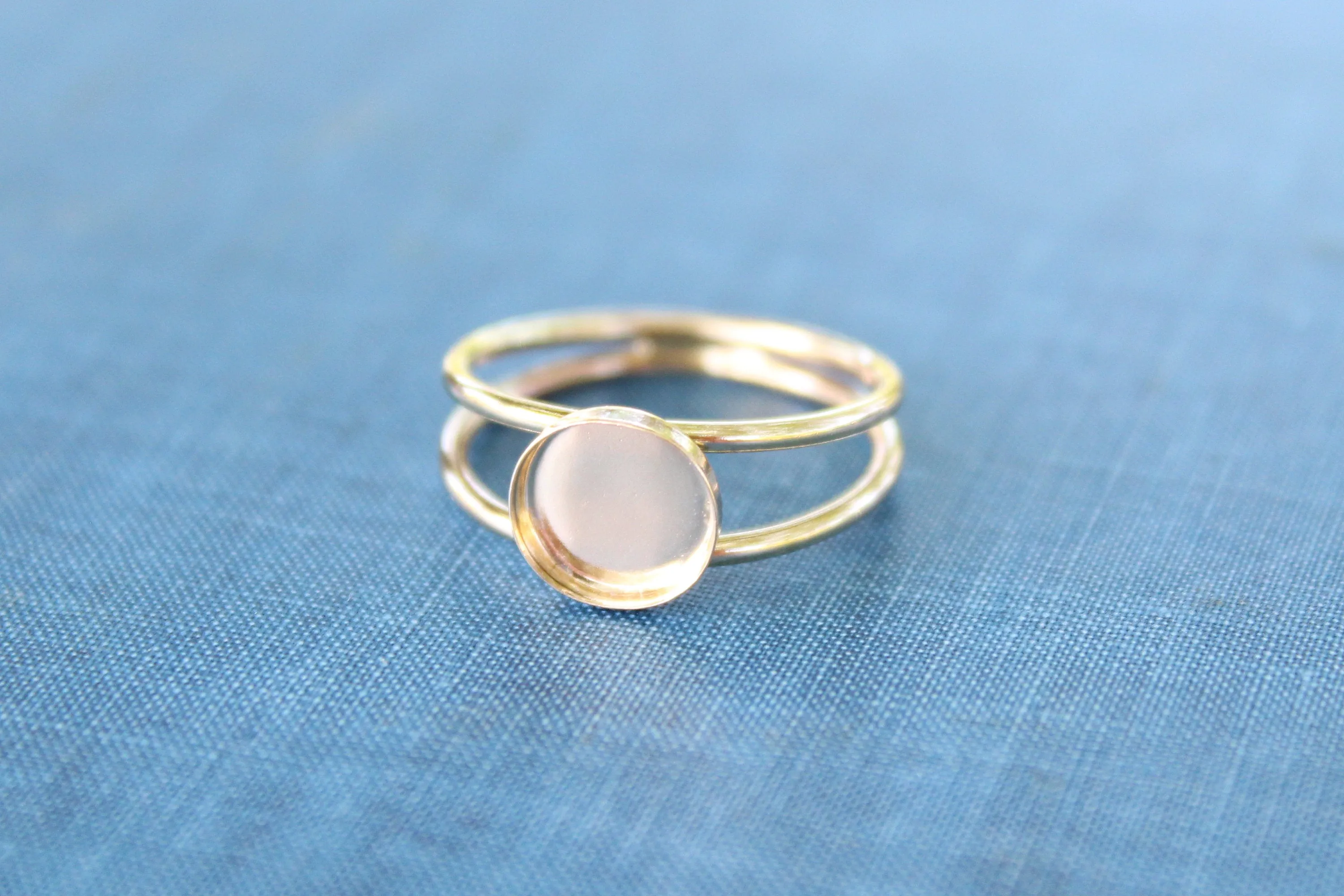 3mm Bezel Gold Filled Double Band Ring blank