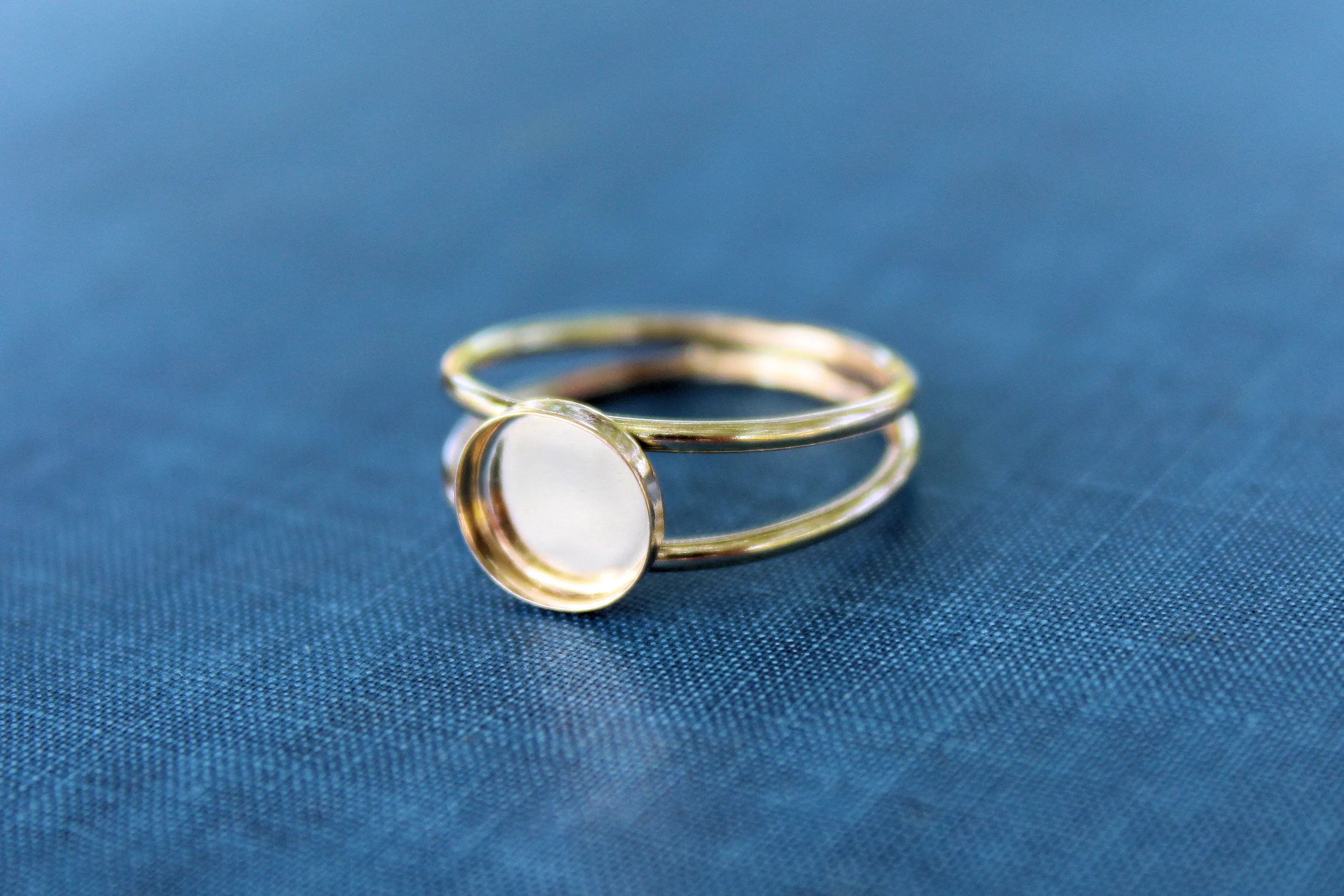 3mm Bezel Gold Filled Double Band Ring blank