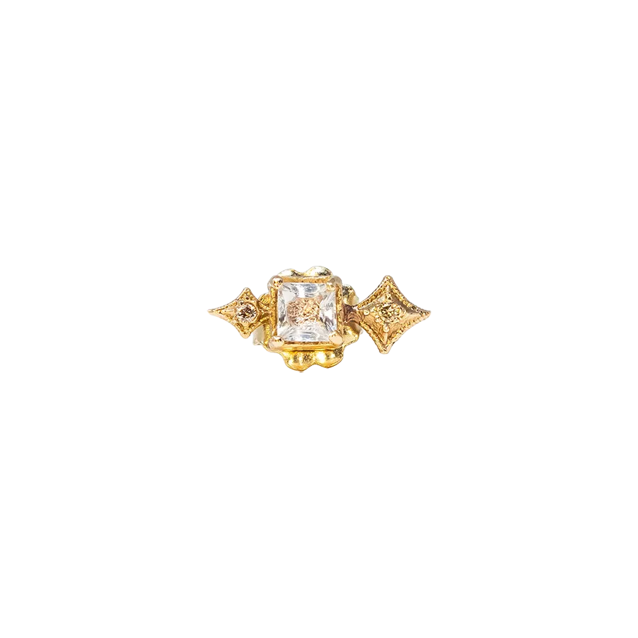 3X3 MM SQUARE CRIVELLI STUD EARRINGS