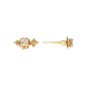 3X3 MM SQUARE CRIVELLI STUD EARRINGS