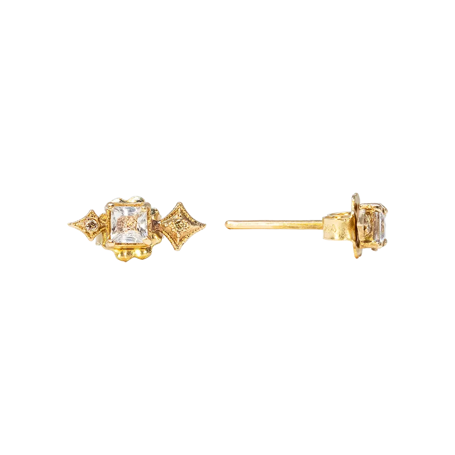 3X3 MM SQUARE CRIVELLI STUD EARRINGS
