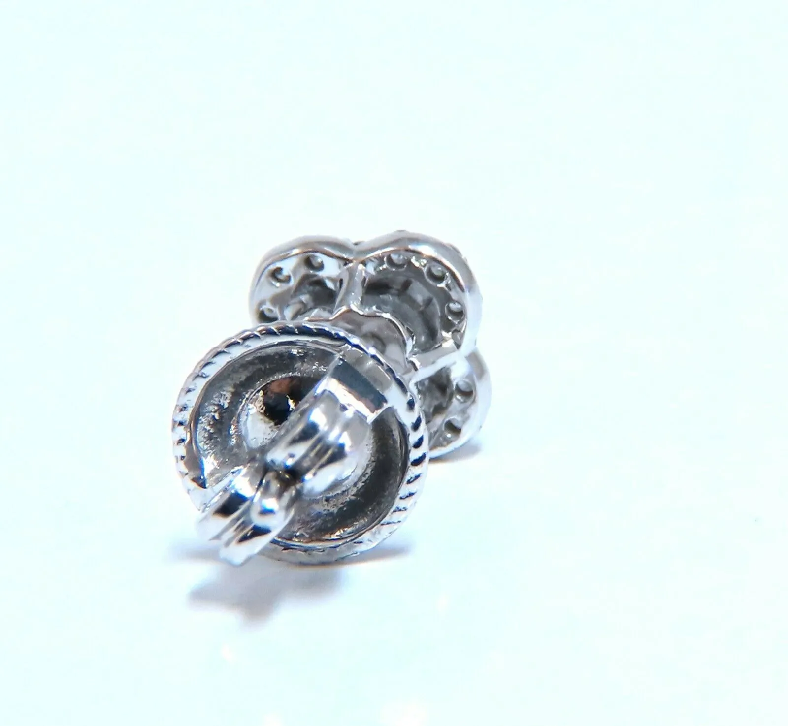 .40ct Natural Round Diamond Stud Earrings 14 Karat Halo