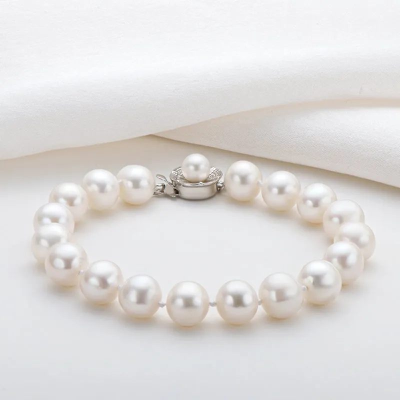 6-11mm Cultured Natural White Freshwater Pearl Bracelet