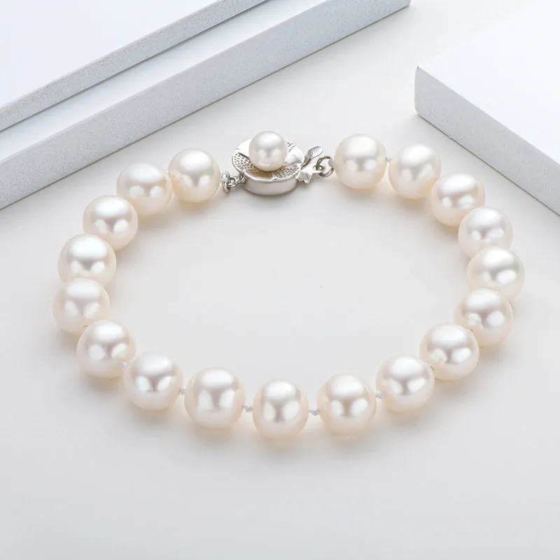 6-11mm Cultured Natural White Freshwater Pearl Bracelet