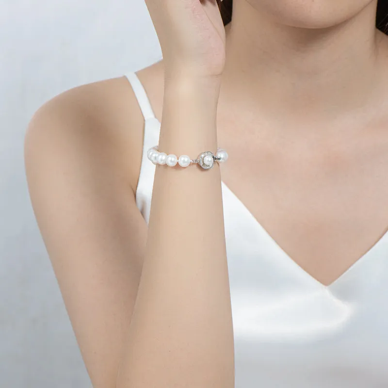 6-11mm Cultured Natural White Freshwater Pearl Bracelet