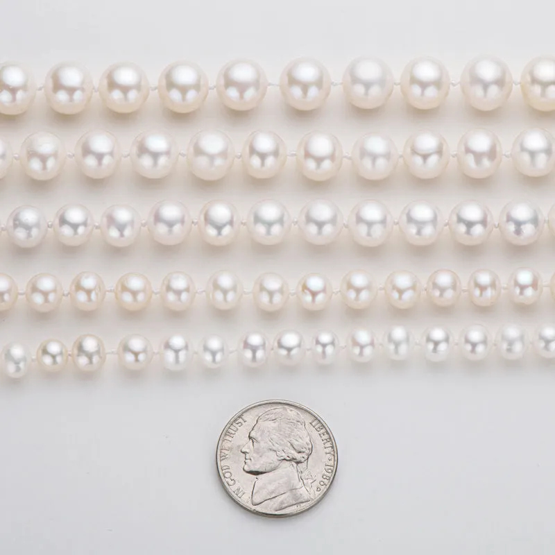 6-11mm Cultured Natural White Freshwater Pearl Bracelet