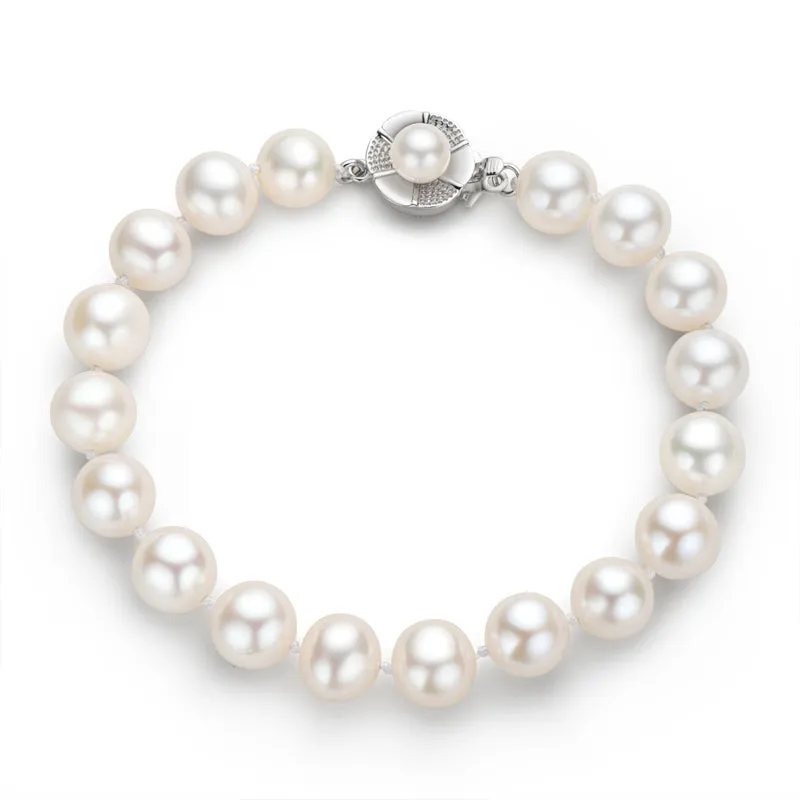 6-11mm Cultured Natural White Freshwater Pearl Bracelet