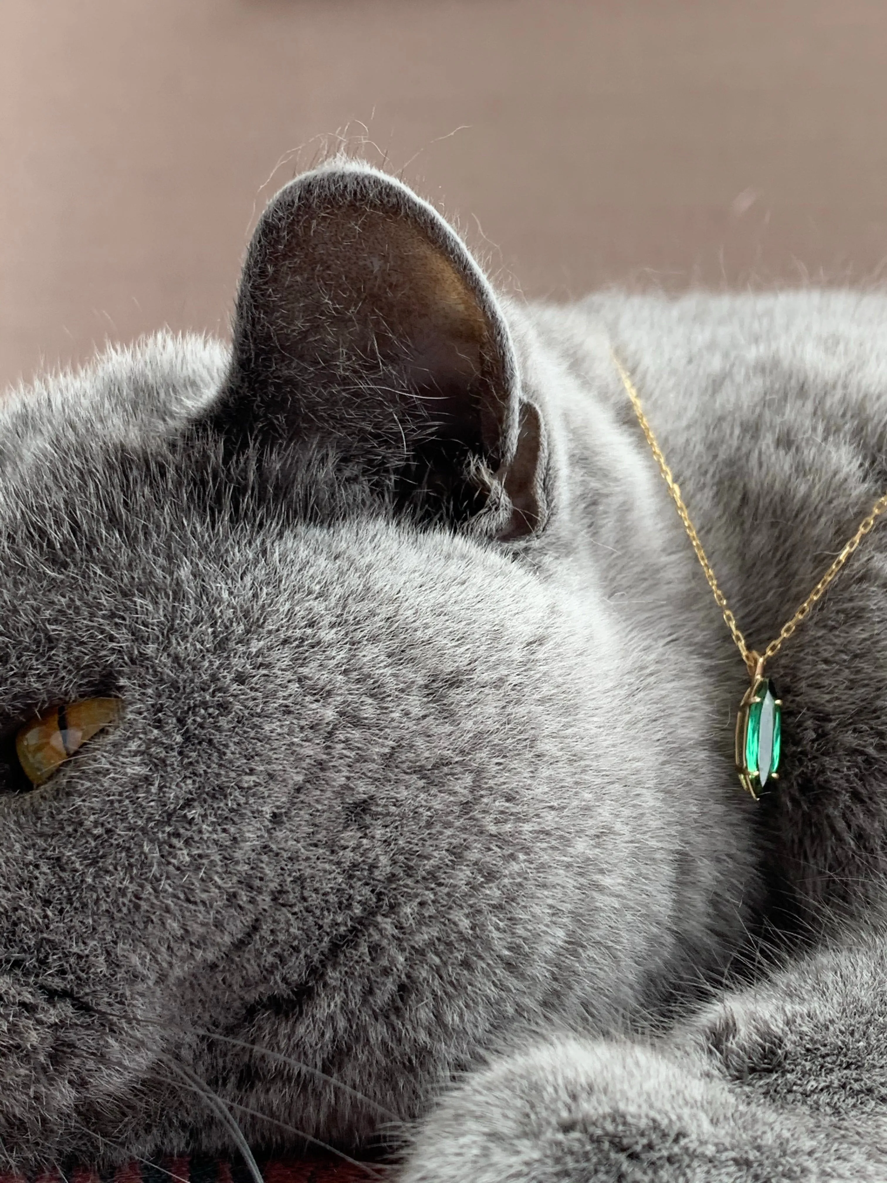 .6 carat Deep Green Tourmaline Marquise cut gem necklace