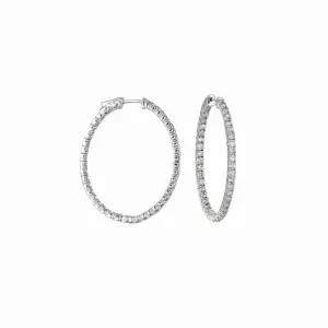 7 POINTER OVAL HOOP EARRINGS 14K GOLD (5.46 CTW)
