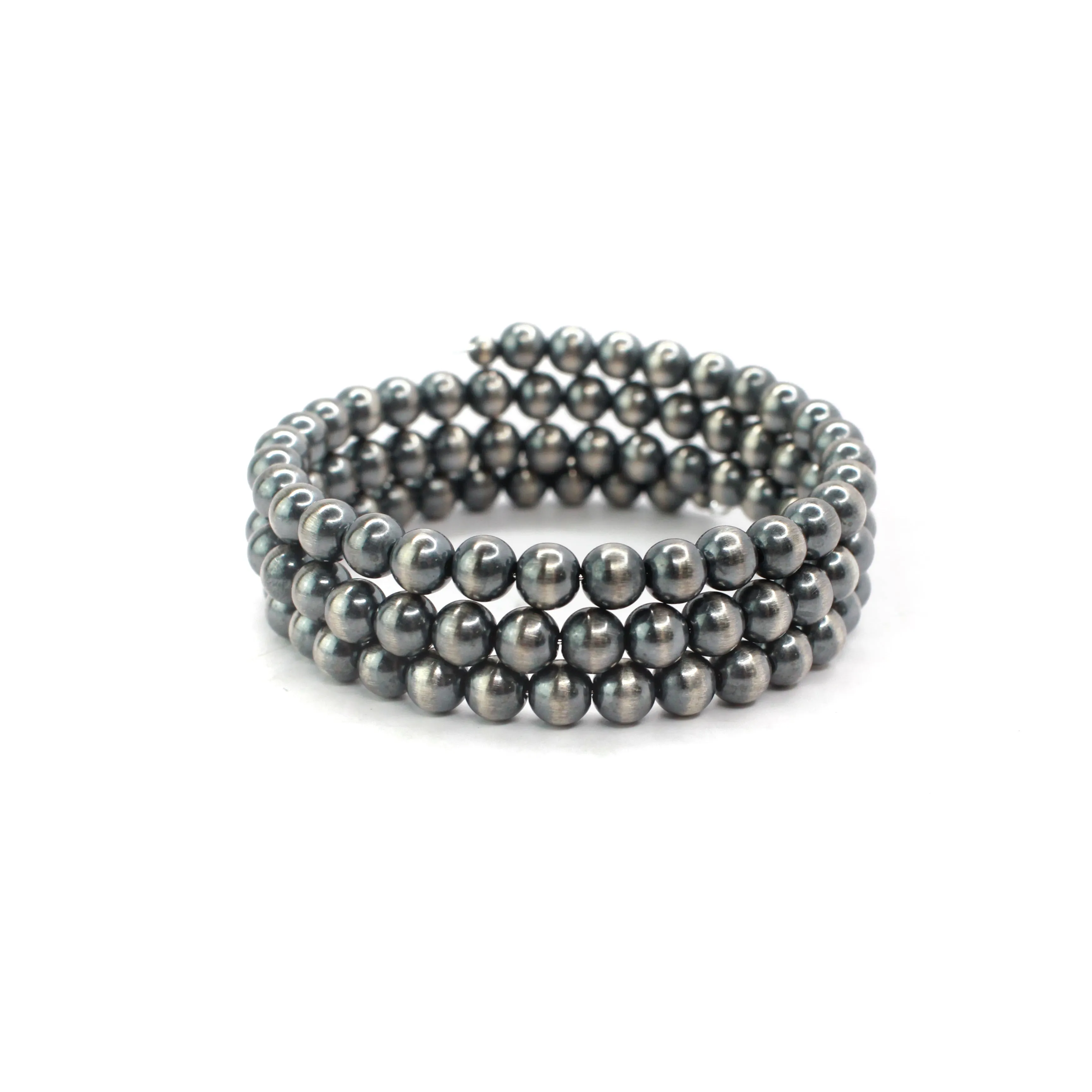 8mm Memory Wire Navajo Pearl Bracelet