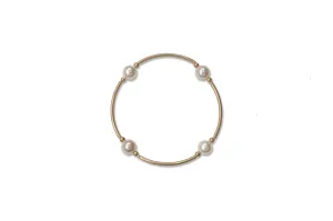 8mm White Blessing Bracelet with Gold Filled Tubes: S